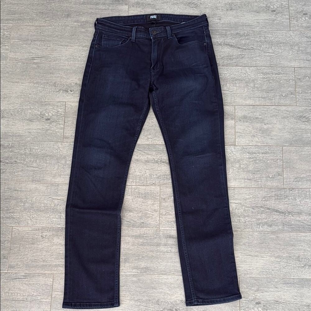 PAIGE Federal Slim Straight Jeans Size 32 Dark Wash Made in USA